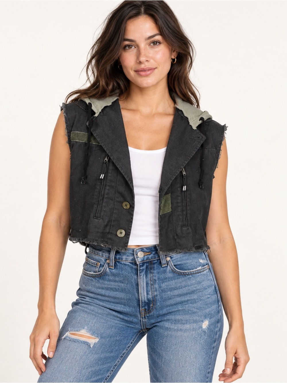 R&R SURPLUS VINTAGE‎ HOODED VEST